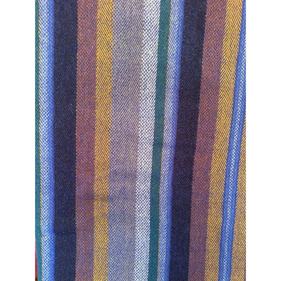 VTG Millars made in Ireland 100% Virgin Wool Striped Throw Blanket 83”x65” - Picture 5 of 8